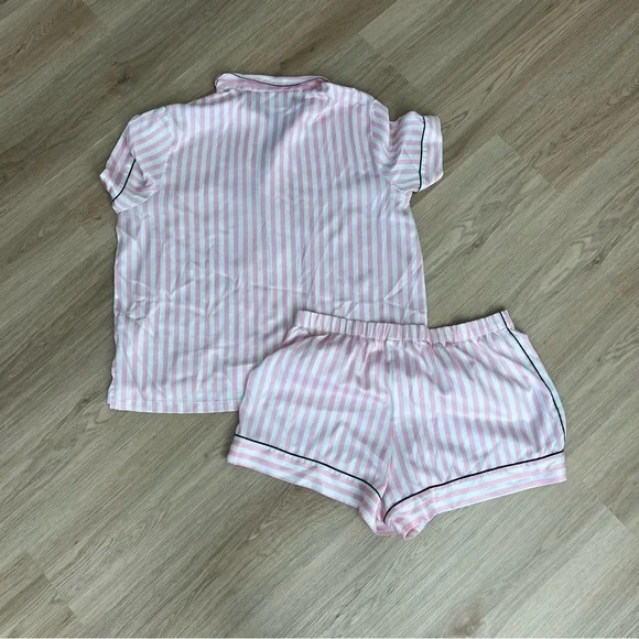 Victoria's Secret Pink and White Striped Pajama Set - Picture 2 of 3